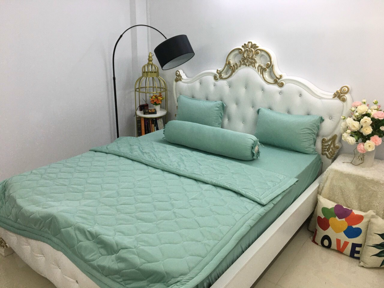 [HCM]Bộ drap thun Hàn Quốc loại 1 có mền 5 món ( 1 drap + 1 chăn chần bông + 3 áo gối)hoặc mền lẻ