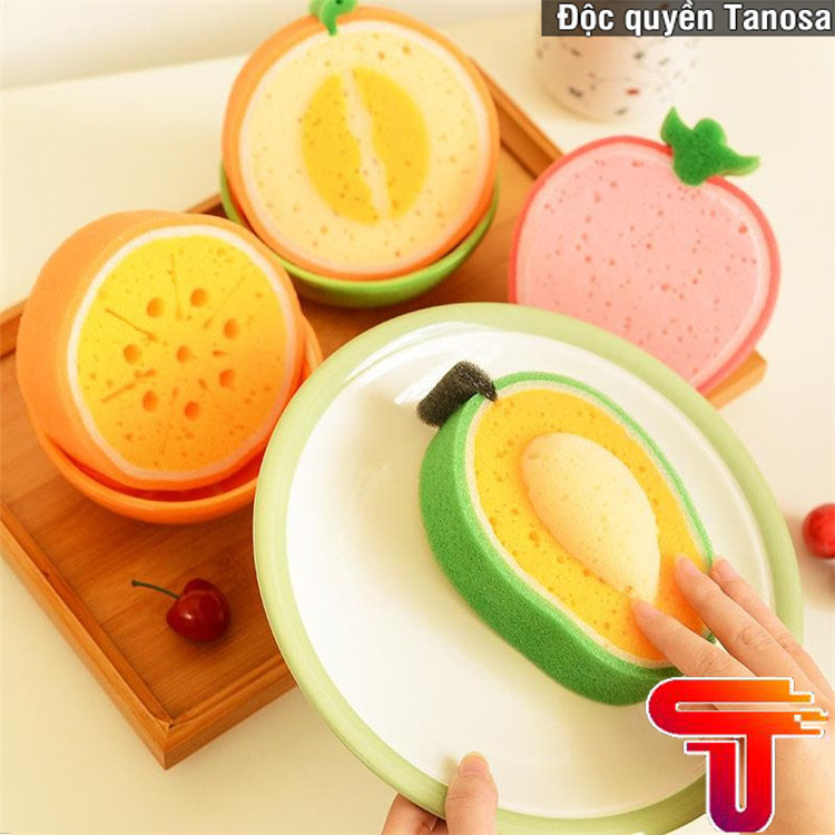 Miếng mút rửa bát hình hoa quả. Giẻ rửa bát trái cây ngộ nghĩnh TANASA