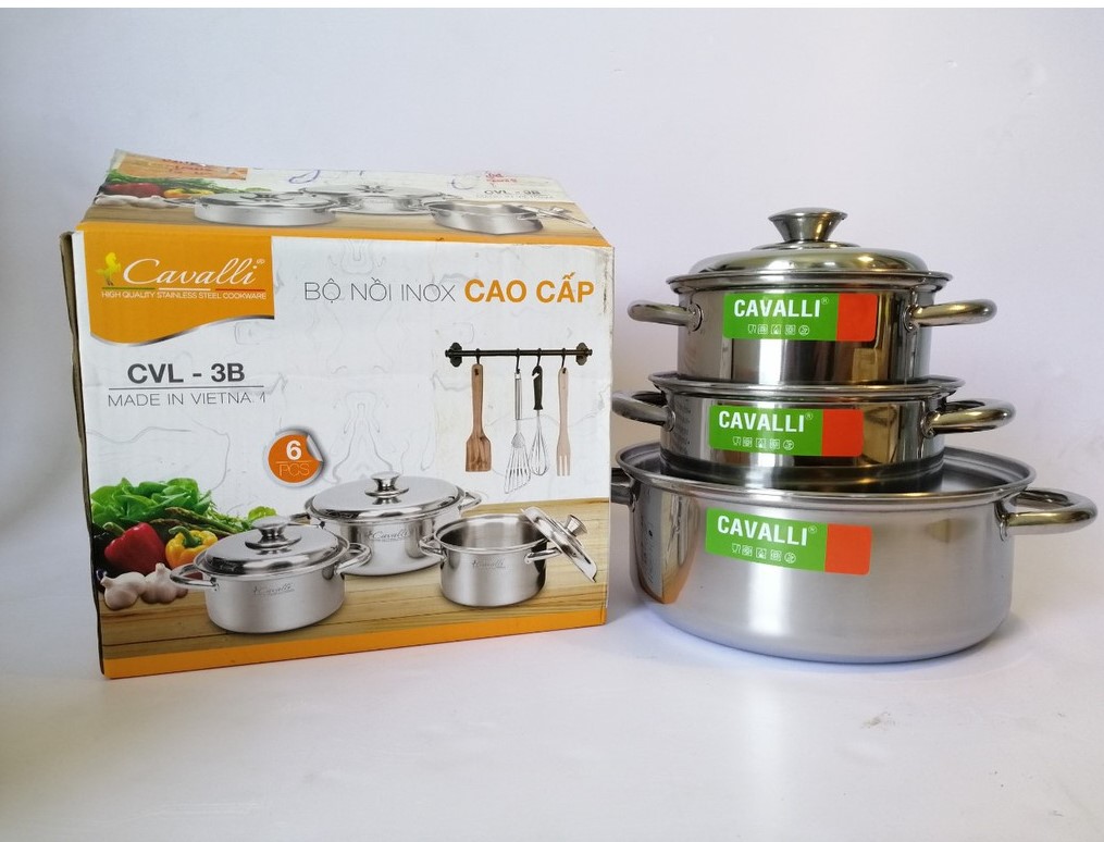 Bộ nồi cavalli cvl-3b - bộ 3 nồi inox cavalli cvl-3b