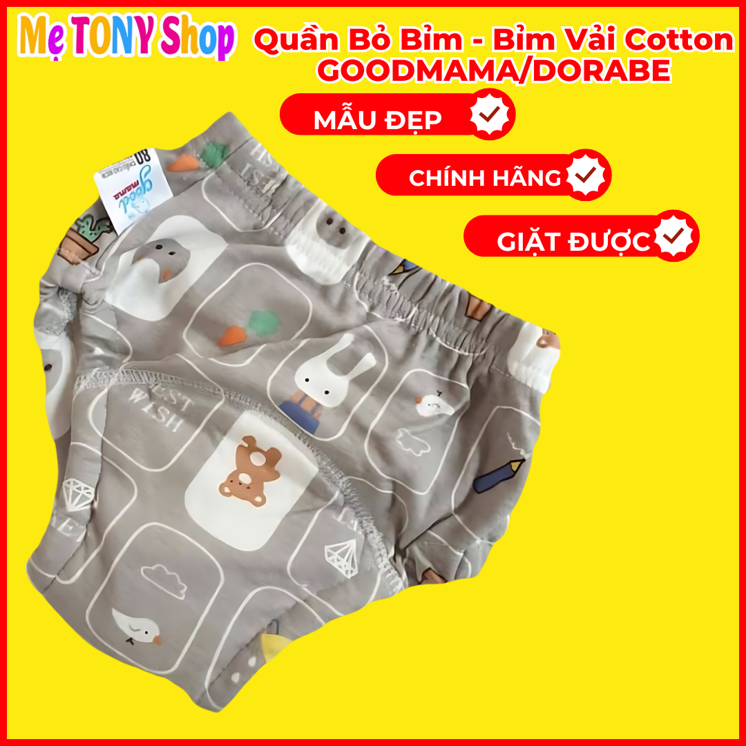 Tặng Khẩu Trang 5D Quần Bỏ Bỉm Cho Bé GOODMAMA DORABE Chính Hãng Bỉm Vải Cho Bé Đủ Size Từ 5 Đến 17kg