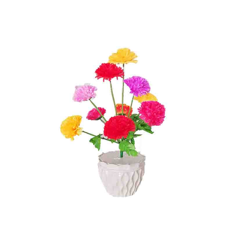 1 cành hoa vạn thọ giả để bàn trang trí phòng khách, bàn thờ đẹp 10 bông,[tặng kèm bao lì xì và decal