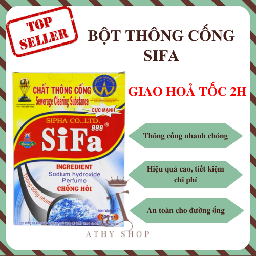  BỘT THÔNG CỐNG & ỐNG THOÁT NƯỚC CỰC MẠNH CỰC NHANH SIFA giải quyết tắc nghẽn đường ống do tóc & rác thải phân hủy thức ăn mảng bám lâu nắm gây nghẹt cầu cống thông bồn cầu lavabo toilet phân hủy tóc rác cặn bã dầu mỡ 