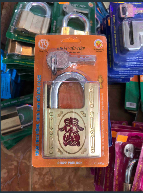 Khóa treo đồng thần tài Việt Tiệp 01622 Khóa chống cắt cao cấp phi 12