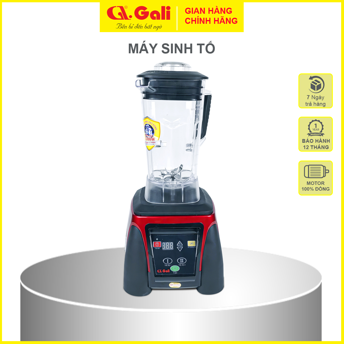 Máy sinh tố công nghiệp gali gl-1525, gl-1526, gl-1530r, gl-1530s, gl-1529r, gl-1529b. dung tích 2 lít - 4 lít, dao bằng inox 304 chống rỉ. chính hãng