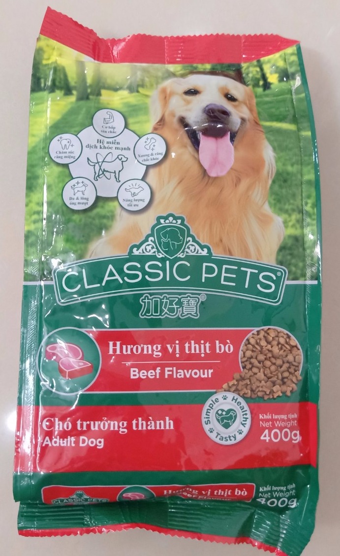 Thức ăn cho chó classic pets vị bò 400g
