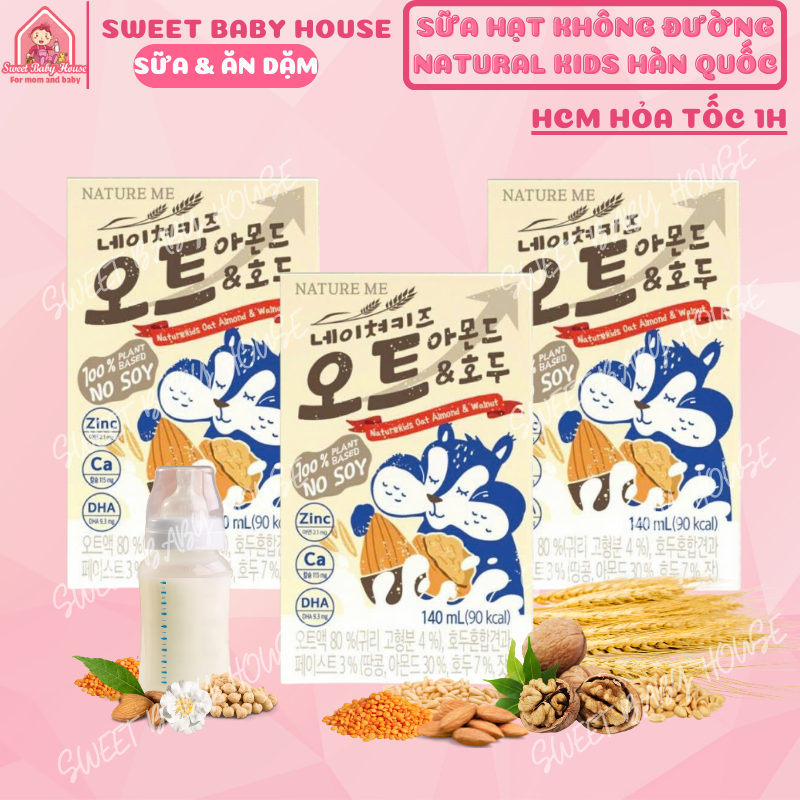 Sữa hạt Hàn Quốc thuần chay không đường Nature Kids cho bé từ 1 tuổi. Date 2025 - Sweet Baby House