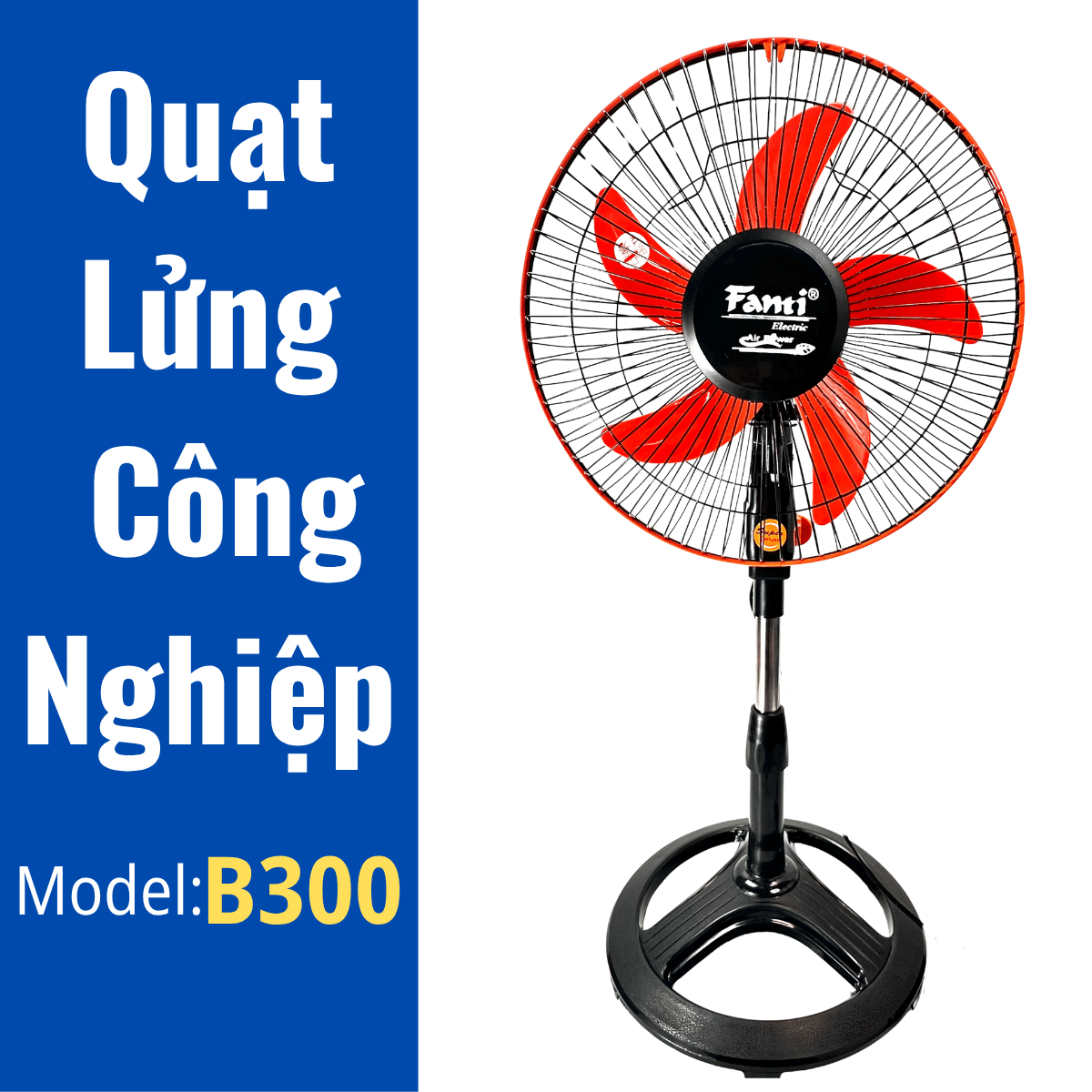 B3Cn Fanti Industrial Ceiling Fan - Height 75cm - Blade 30cm - Power 38W.