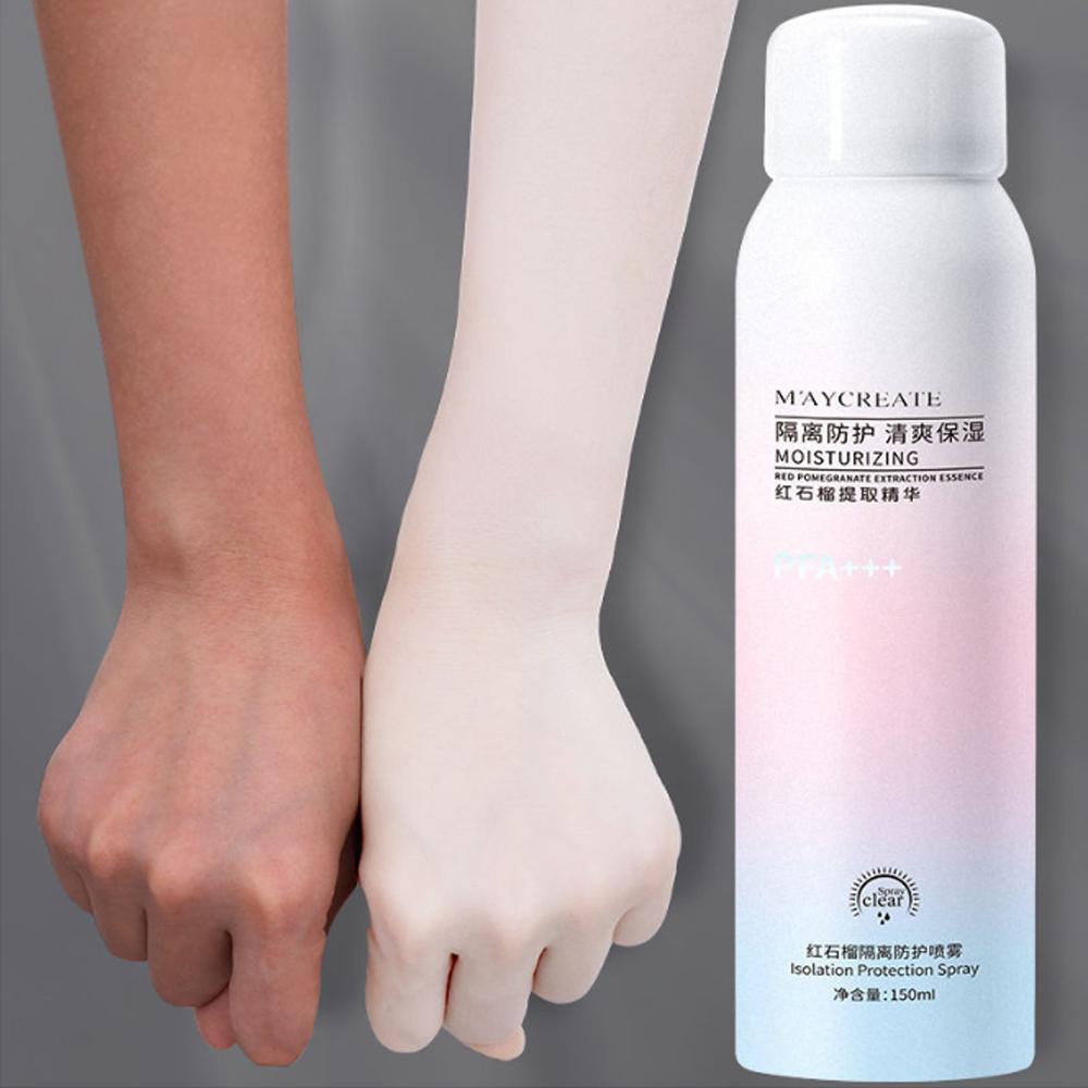 Xịt chống nắng trắng da Maycreate 150ml nội địa trung- xịt chống nắng nâng tone da