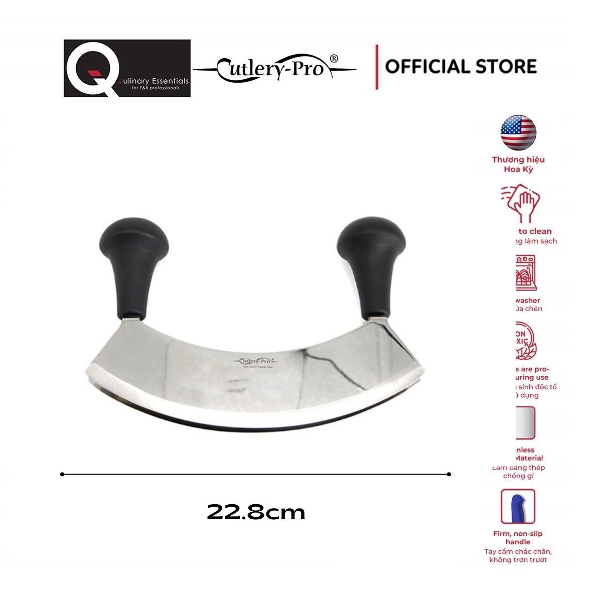 Dao băm rau củ cutlery-pro hai lưỡi 228mm