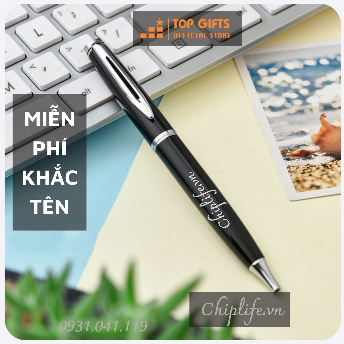 Bút ký kim loại cao cấp Pee PX026 xoay để mở Ngòi 0.7mm Mực bi màu xanh, Có khắc tên khắc logo theo yêu cầu làm quà tặng sinh nhật