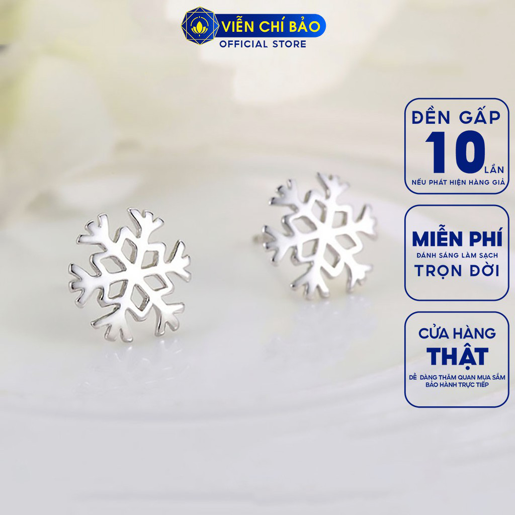 Bông tai bạc nữ Hoa tuyết bông tuyết chất liệu bạc 925 thời trang phụ kiện