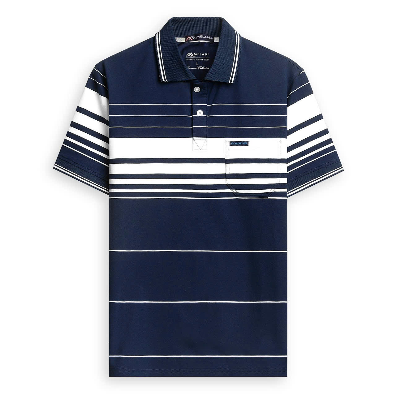Middle-Aged Men's T-Shirt with Pockets - Elegant Collared Shirt, High-Class Middle-Aged Style - 7