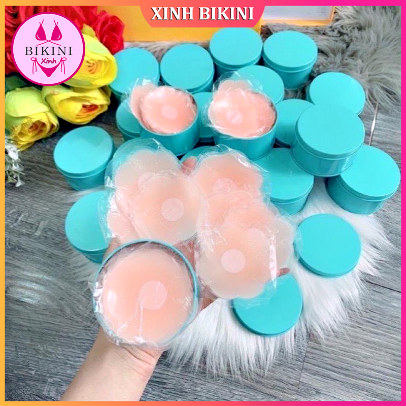 Miếng dán ngực silicon 1 đôi 5 đôi - miếng dán đầu ti, dán nhũ hoa hình hoa mai mềm mại - xinh bikini - mã dn1401
