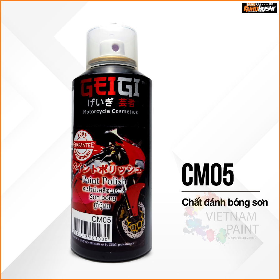 Sơn xịt samurai kurobushi - chất đánh bóng sơn cm05 chuyên dùng cho xe máy