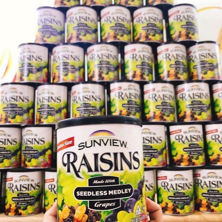 [HÀNG MỸ CHÍNH HÃNG]NHO KHÔ MỸ THẬP CẨM KHÔNG HẠT SUNVIEW RAISINS 425G