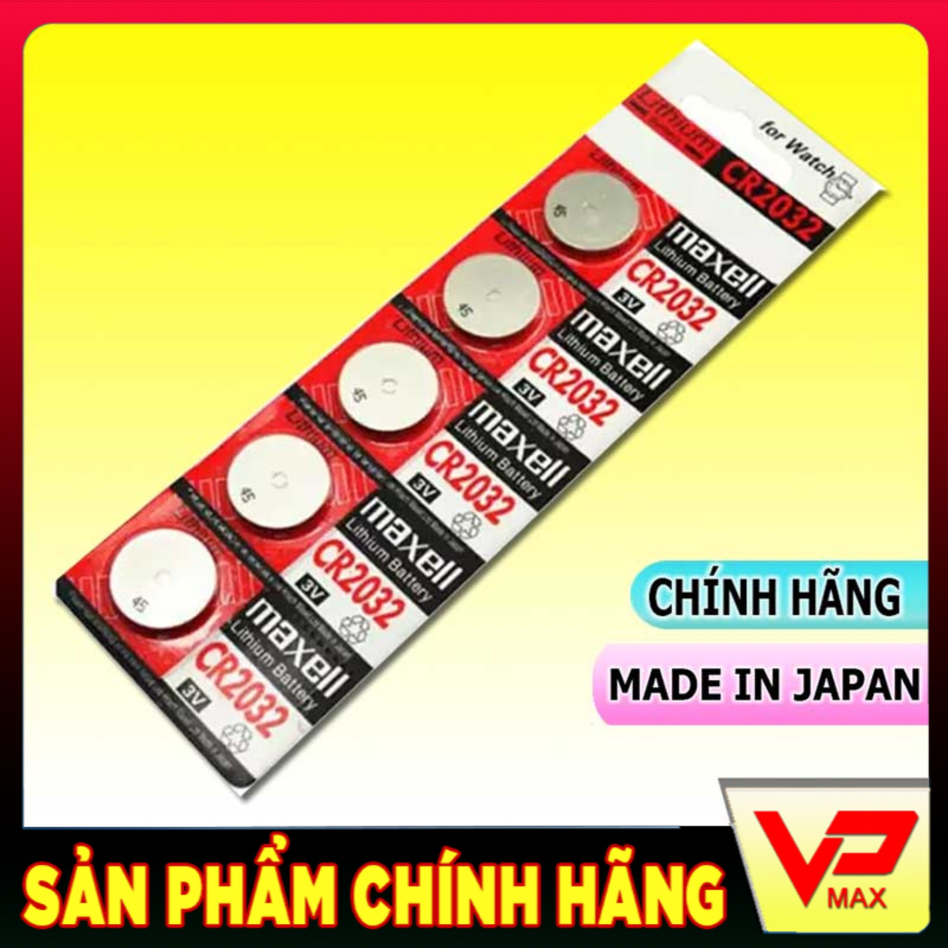Vỉ 5 Viên Pin CMOS Máy Tính Maxell CR2032 Lithium 3V dùng cho cmos, cân điện tử, máy tiểu đường, đồng hồ, remote điều khiển...