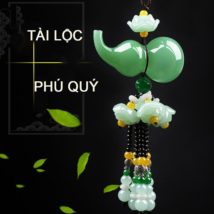 Hồ Lô bích Ngọc Sen Pha Lê Hạt Cườm Nước Hoa  Treo Xe Hơi Cao Cấp - Phong Thủy Đem Tài Lộc Sức khỏe