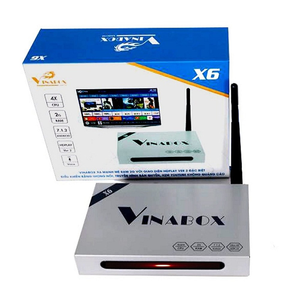 Android tv box vinabox x6 ram 2gb android 7.1.2 - hàng chính hãng