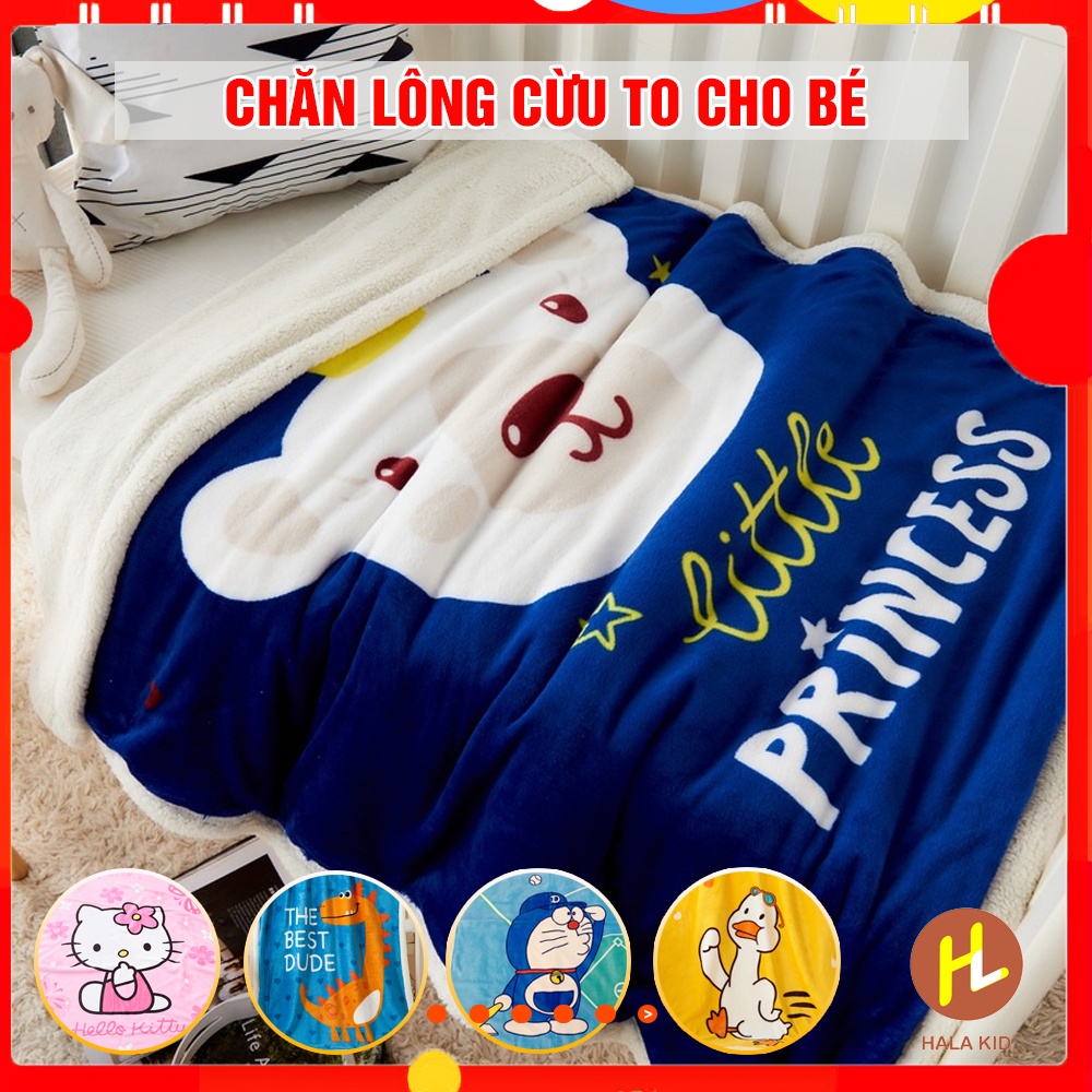Chăn lông cừu 2 lớp dày dặn, mềm mịn cho bé Loại To
