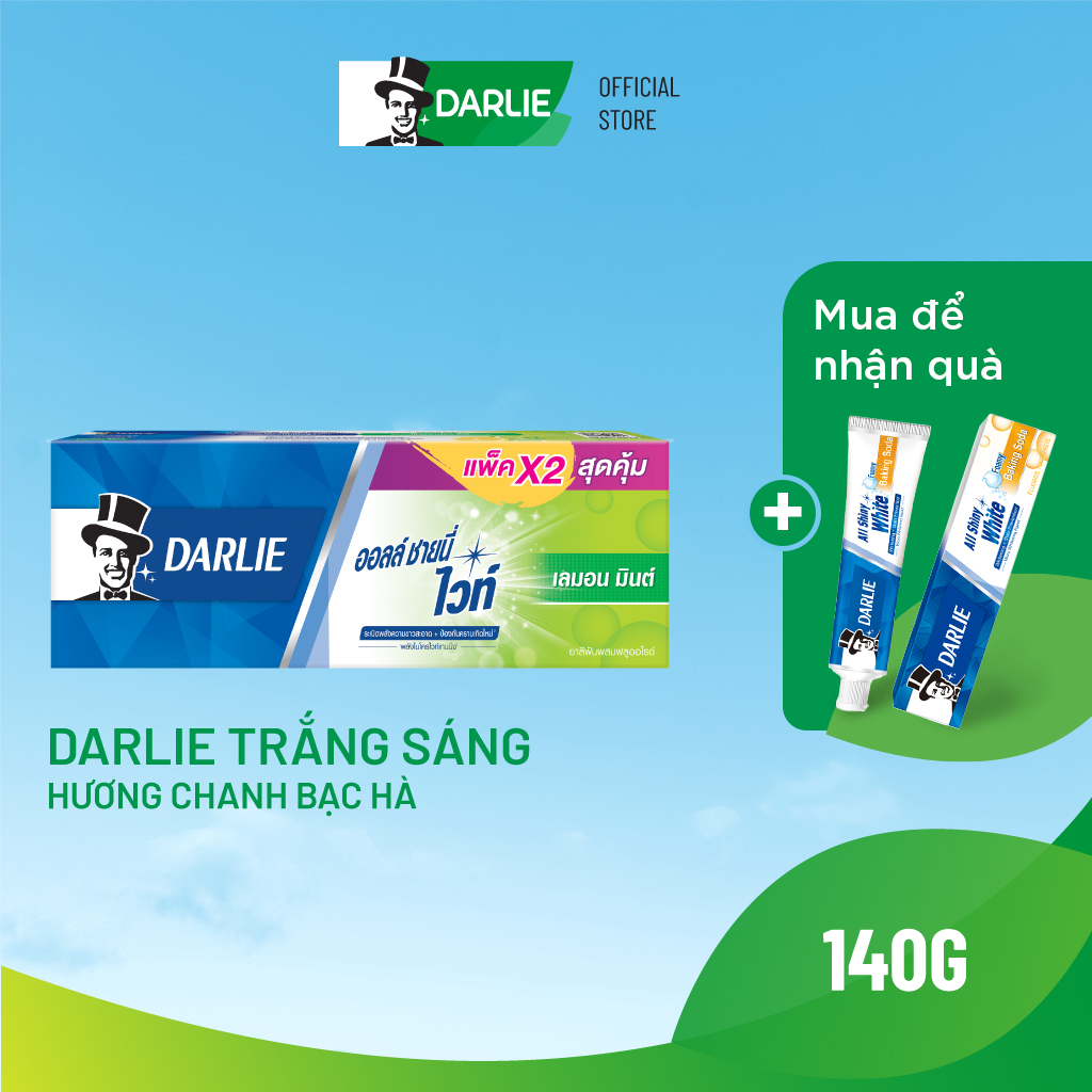 Kem đánh răng darlie trắng sáng chanh bạc hà 140g