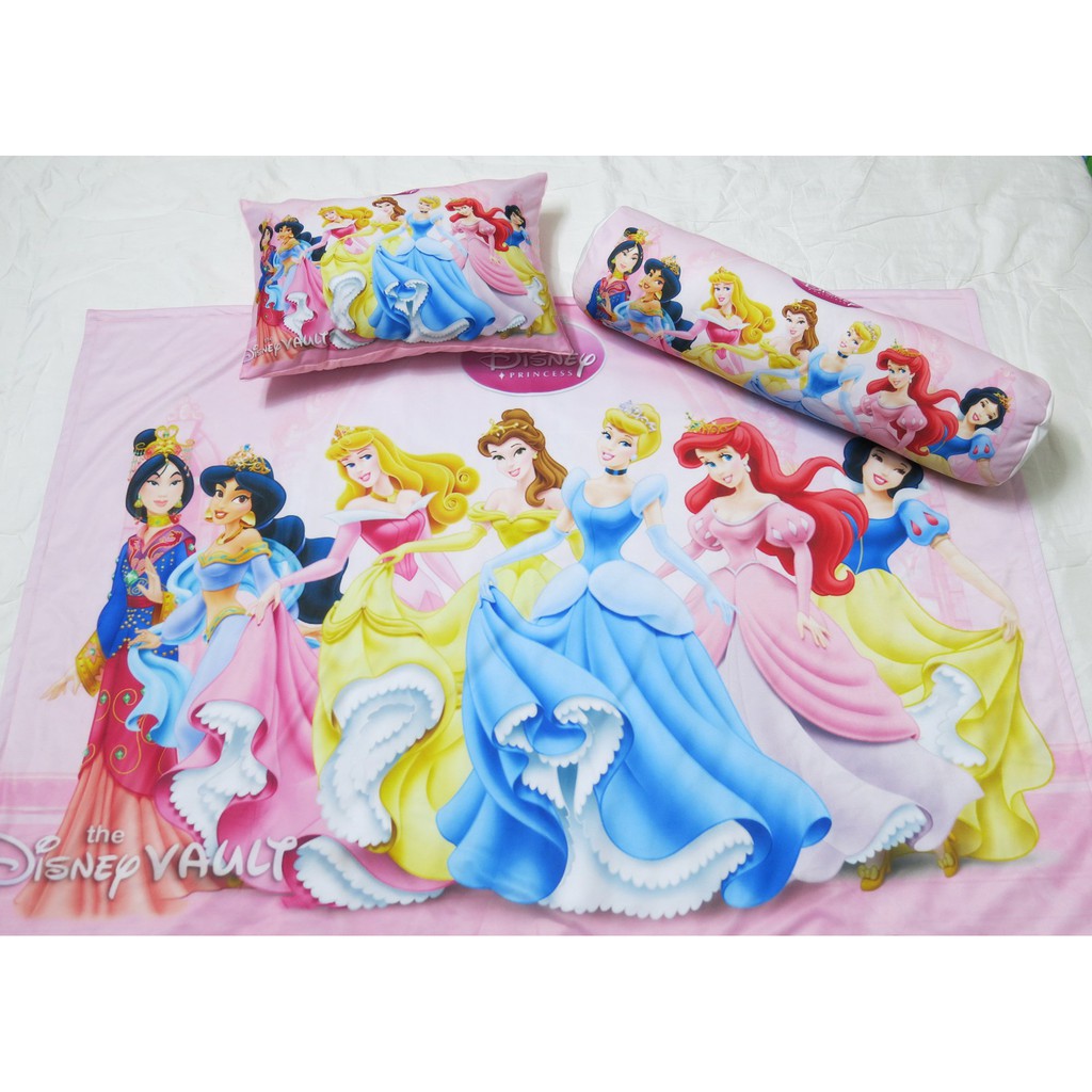Vỏ gối và chăn Disney Princess hồng