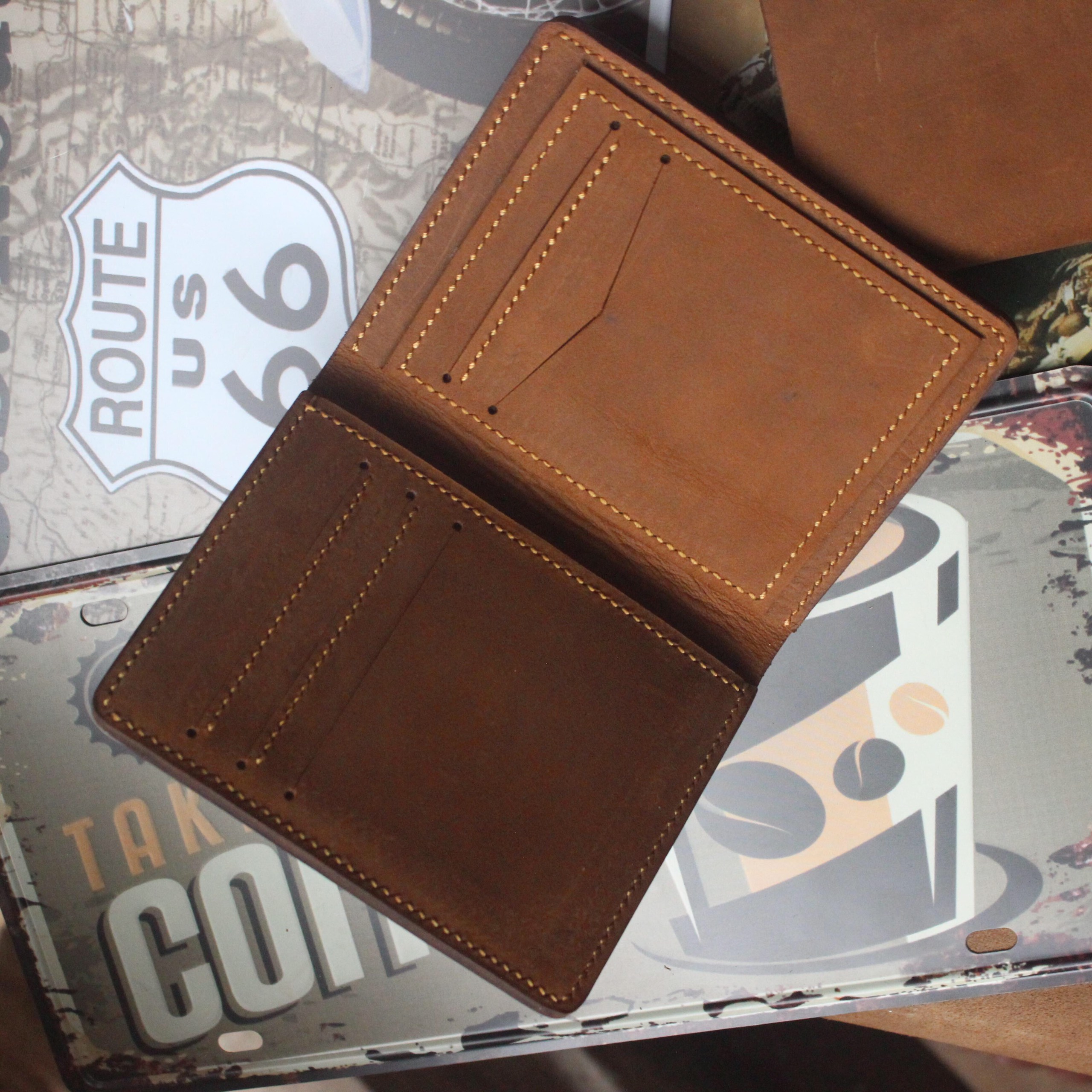 Ví da nam Dáng đứng DA BÒ THẬT ( HANDMADE)