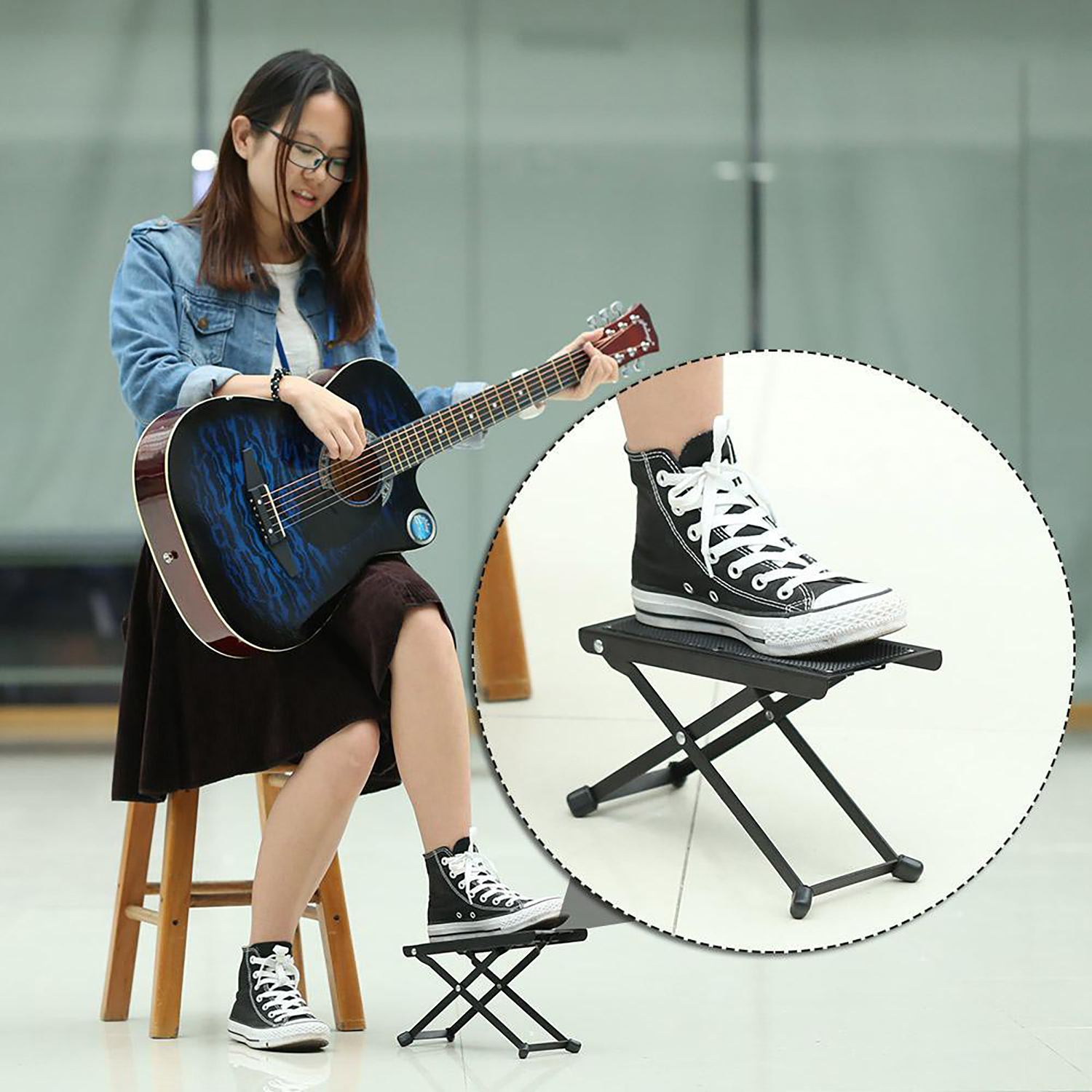 Gác chân khi chơi đàn Guitar