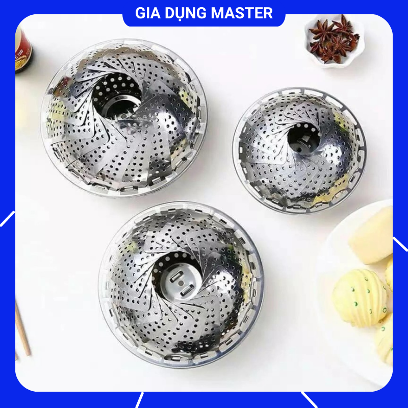 Vỉ hấp inox xòe, đồ xôi, gấp gọn đa năng tiện dụng cho nhà bếp