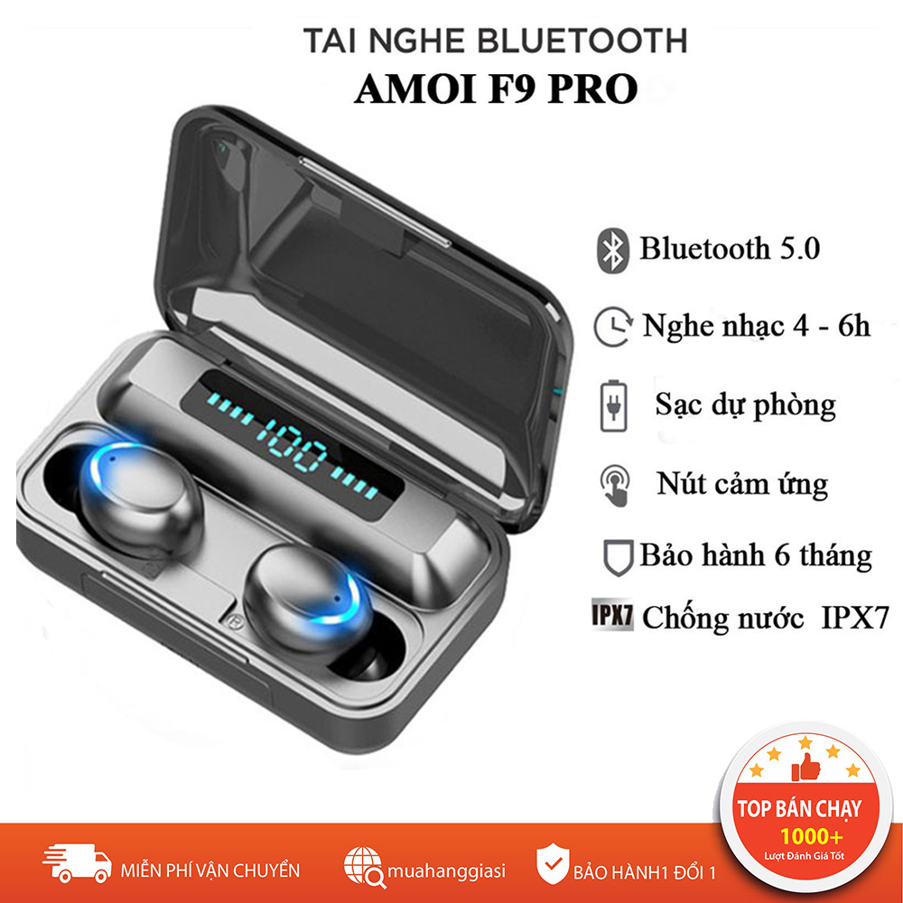 [BẢO HÀNH 12T - GIÁ RẺ] Tai Nghe Bluetooth Gaming F9 Pro, Tai Nghe Không Dây Bluetooth Gaming Mini Giá Rẻ Chơi Game Độ Trể Thấp Tai Nghe Pin Trâu Chống Nước Chống Ồn,Thời thượng Pin 3200mAh - [Voucher 7% M