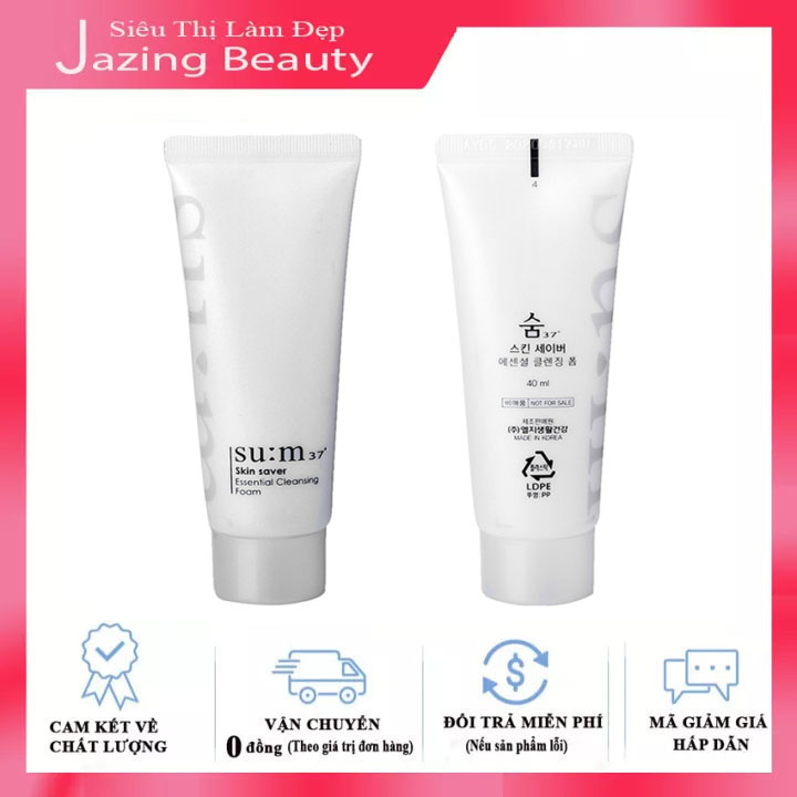Sữa rửa mặt su:m37 skin saver essential 40ml