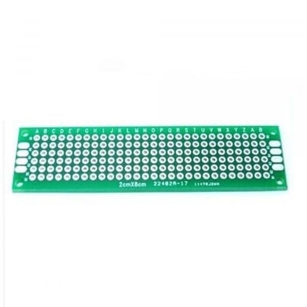 Pcb hàn test board 2x8cm phủ xanh fr4 2 lớp