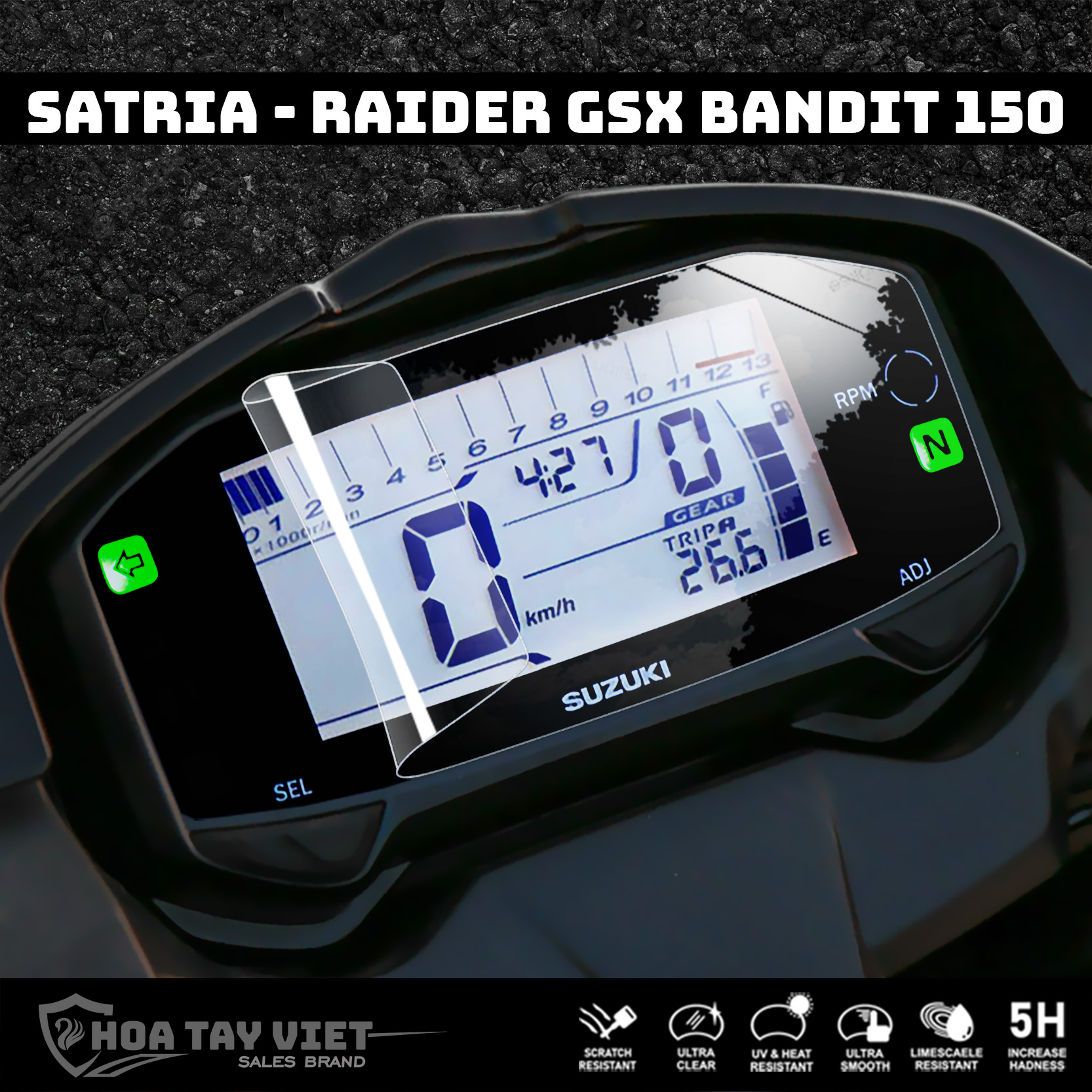 Miếng dán mặt đồng hồ Satria  Raider cao cấp chống trầy xước mặt đồng hồ Satria Raider