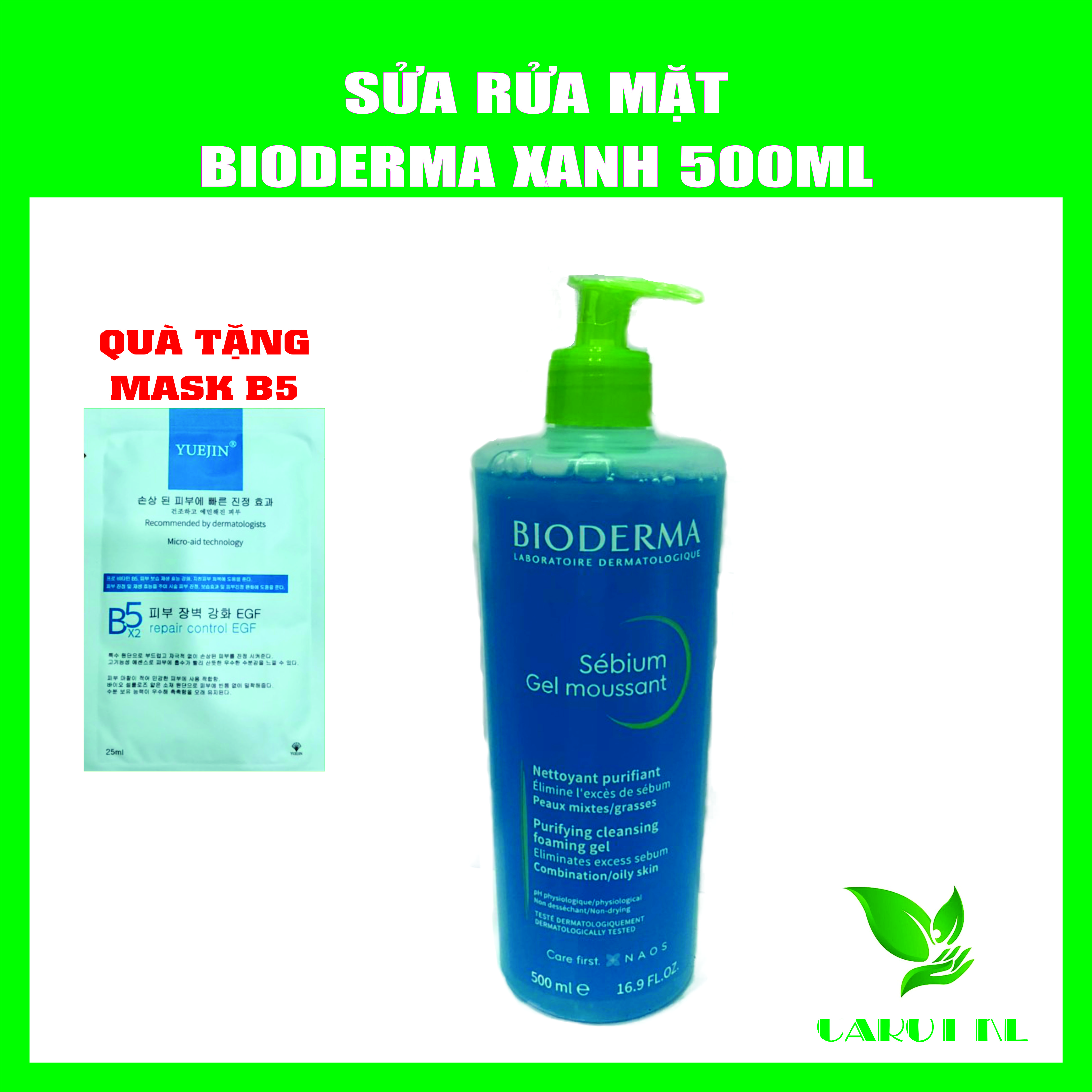 Sửa rửa mặt Bioderma xanh Bioderma sébium gel moussaut cho da dầu mụn 500ml