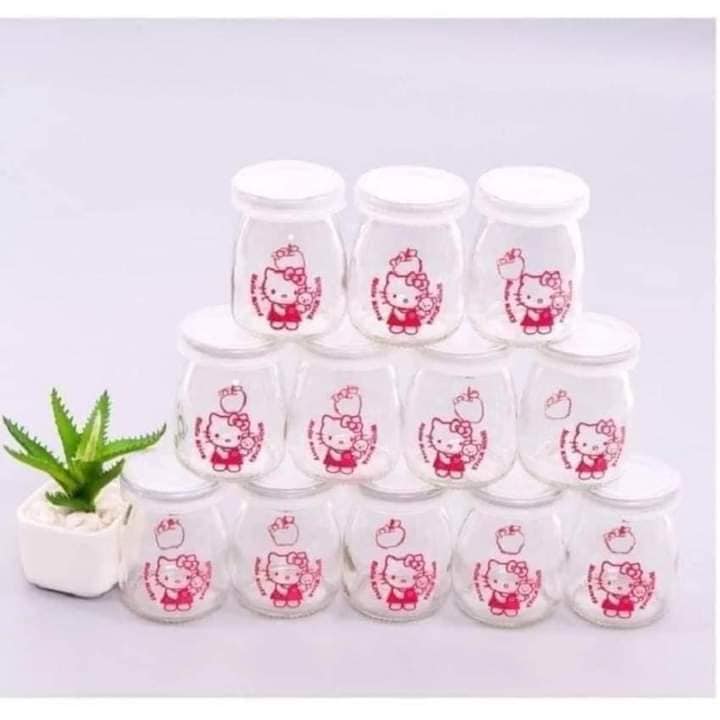 Combo 12 hũ thủy tinh làm sữa chua có nắp