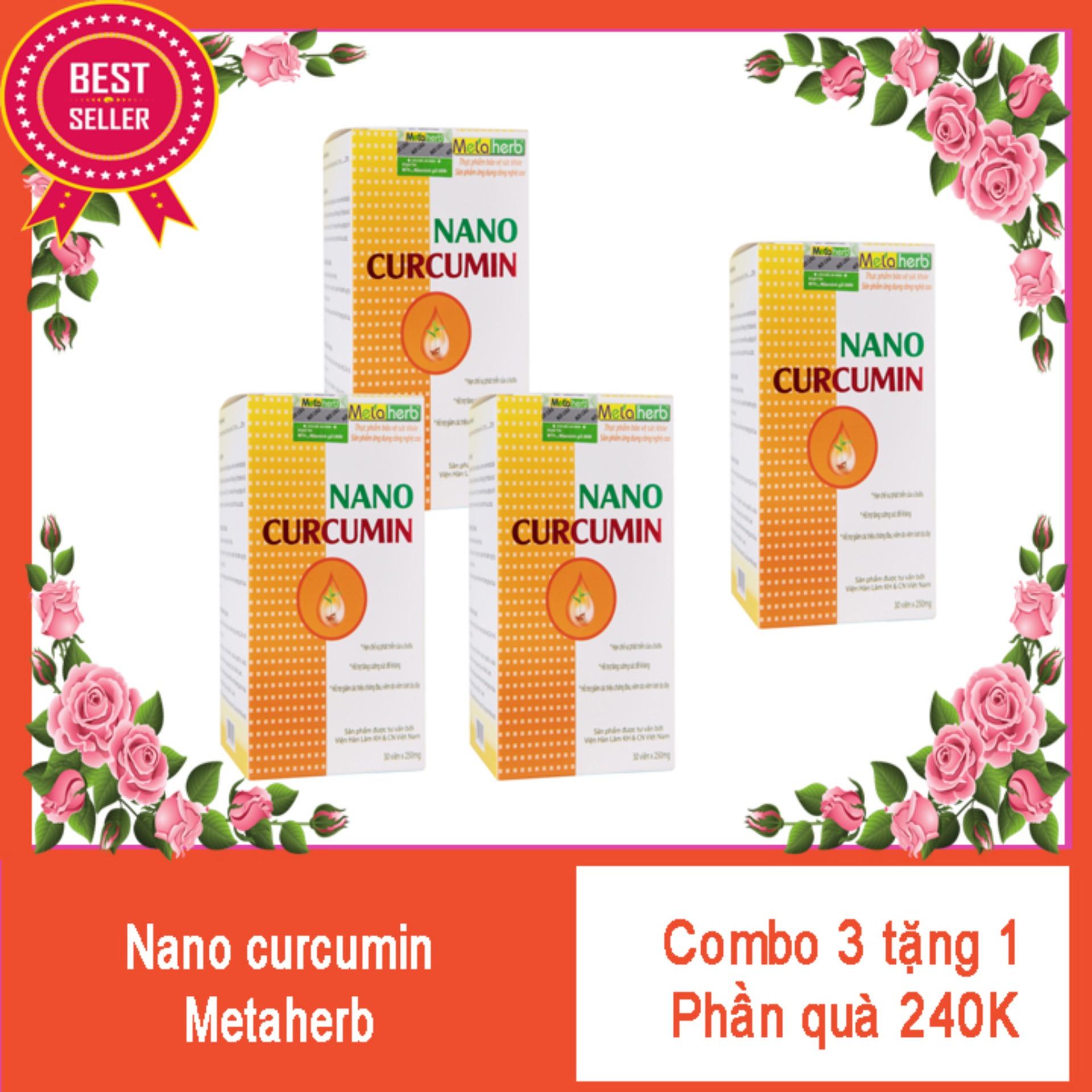 Combo 3 hộp tinh Nghệ Nano Curcumin viện Hàn Lâm, tặng 1 phần quà trị giá 240K