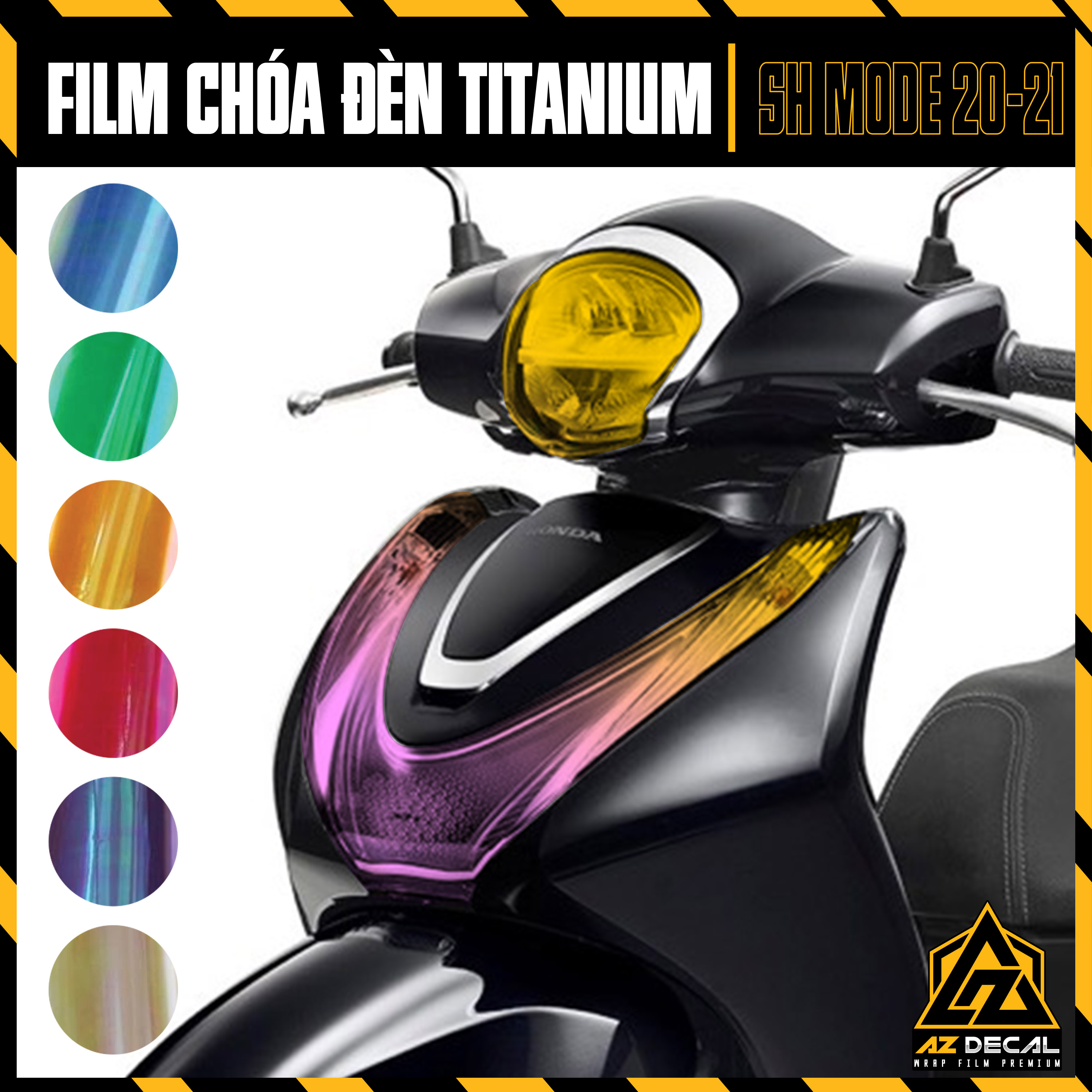 Film Dán CHÓA ĐÈN Titan SH Mode 2020 2021 | Tem Decal Miếng Dán Đèn Xe Máy Trang Trí Đèn Pha Đèn Xi Nhan Đèn Demi - Azdecal