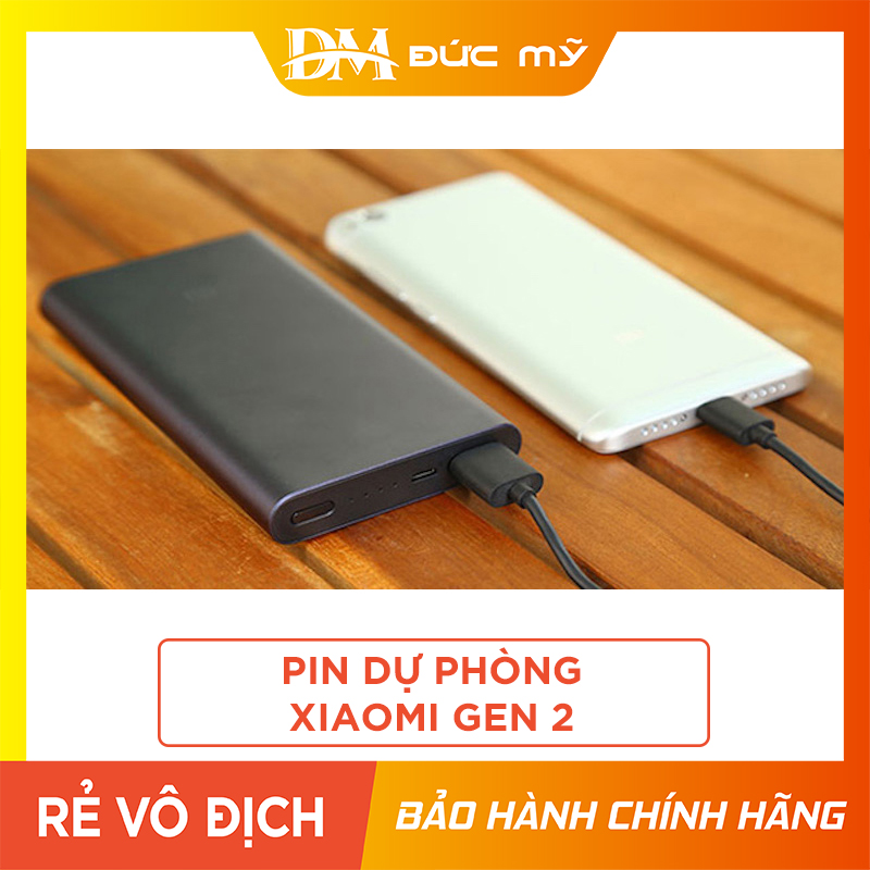Sạc dự phòng xiaomi gen 2 dung lượng 10.000mah bản sạc nhanh– 2 cổng usb 1cổng type c. phân phối bởi đức mỹ store