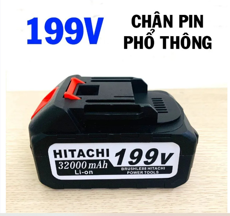Pin Hitachi 199V Siêu Trâu, Pin Dùng Chân Pin Thông Dụng, Dung Lượng 45000mAh, Pin Máy Rửa xe, Máy Khoan, Máy Cắt....