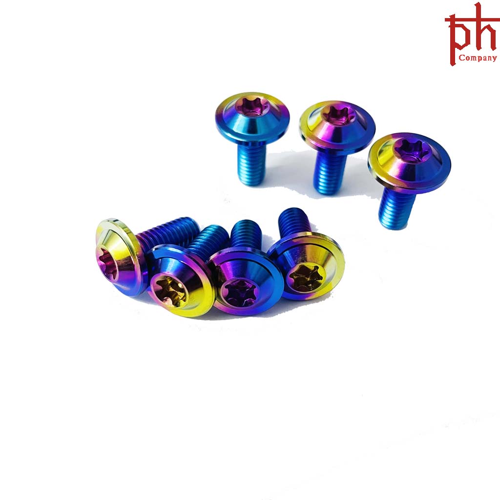 ỐC TITAN GR5 6li15 Cầu Vồng Dù Mỏng Gắn Dàn Áo Các Loại Xe/Đĩa Vario150/Đầu Cốt..-PHS