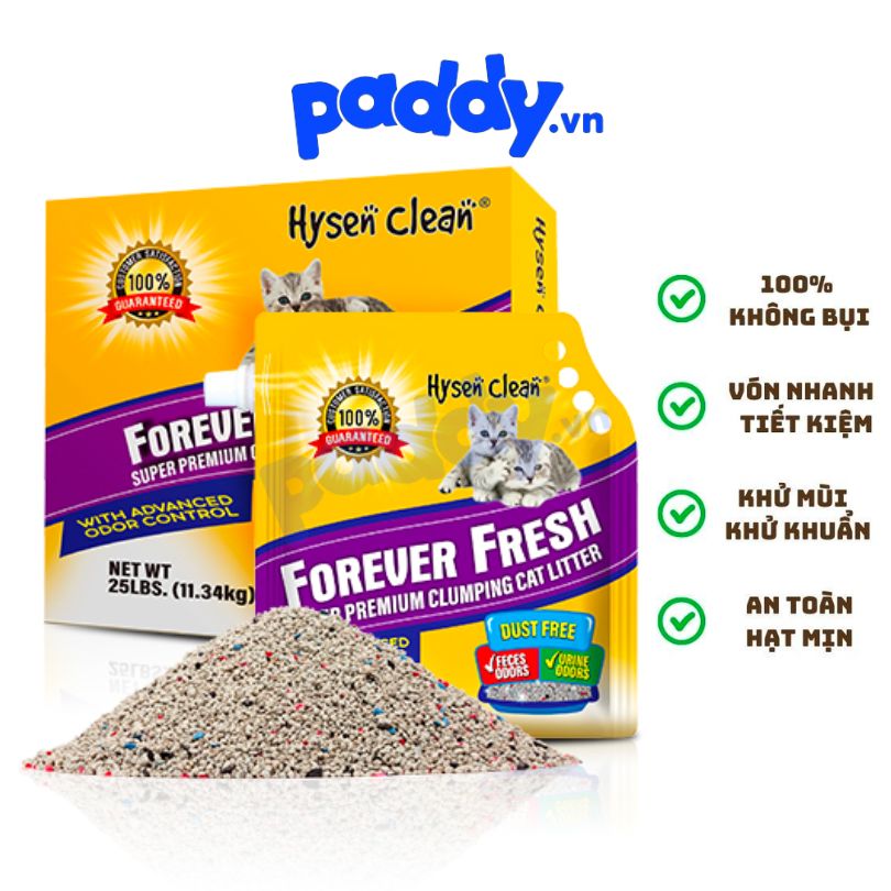 Cát mèo đất sét đá khoáng núi lửa hysen clean 4kg