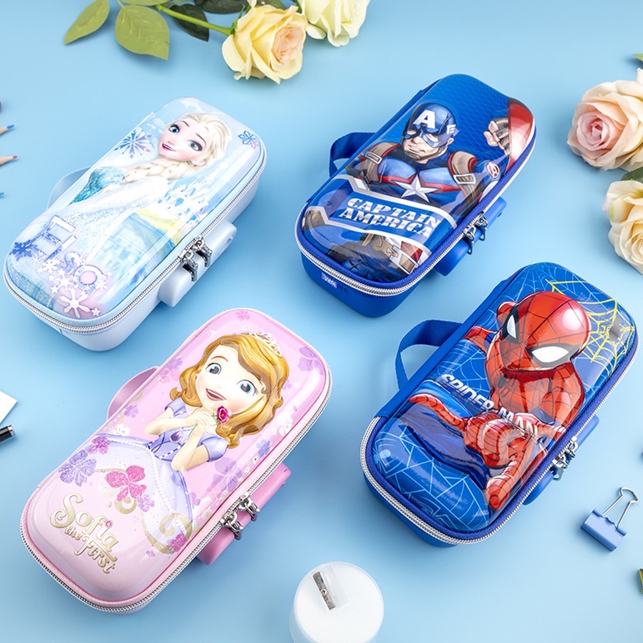 Hộp bút đa năng có MẬT KHẨU Tặng kèm Bộ Dụng Cụ Học Tập