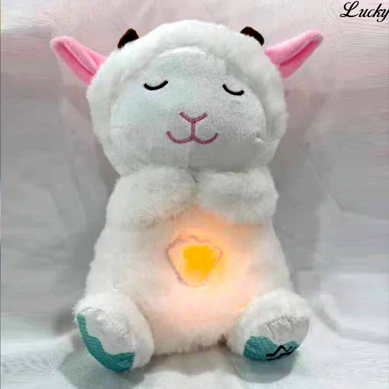 [Hot]Breathing Otter Sleep And Playmate Otter Musical Stuffed Baby Plush Toy With Light Sound Newborn Sensory Comfortable Baby Gifts