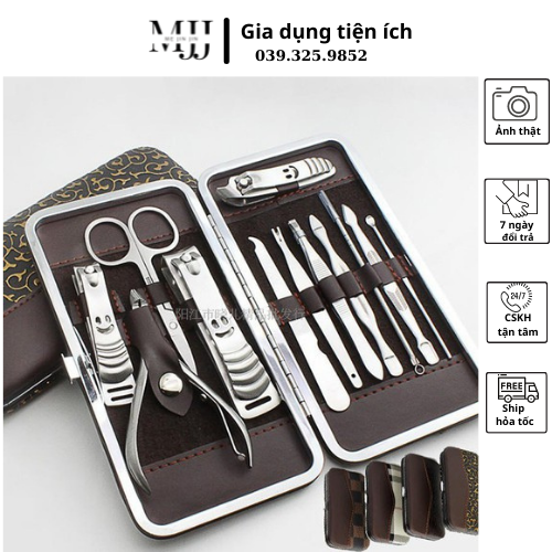 Bộ bấm móng tay 12 món, bộ kiềm bấm móng 12 chi tiết