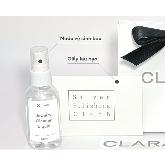 Nước rửa bạc khăn lau bạc Clara làm sạch vàng bạc cao cấp nhanh chóng