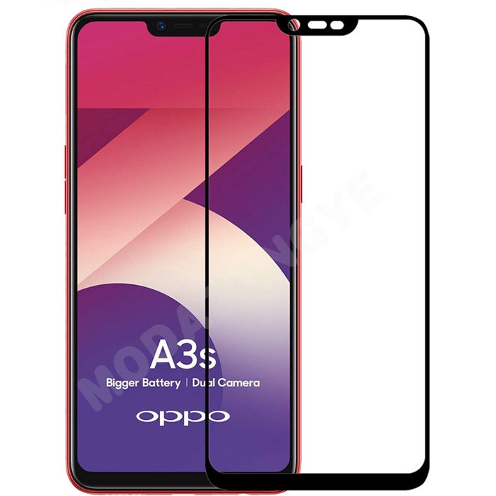 Miếng dán kính cường lực cho Oppo A3S/ A5S full màn hình