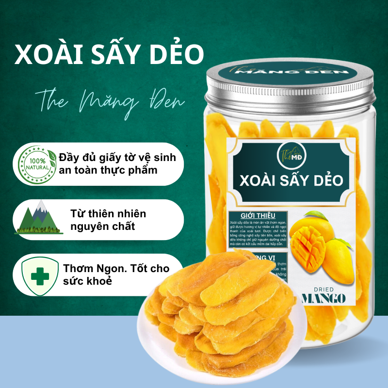  Xoài Sấy Dẻo Không Đường Không Chất Bảo Quản Dẻo Ngon Đặc Sản TheMĐ Tây Nguyên 