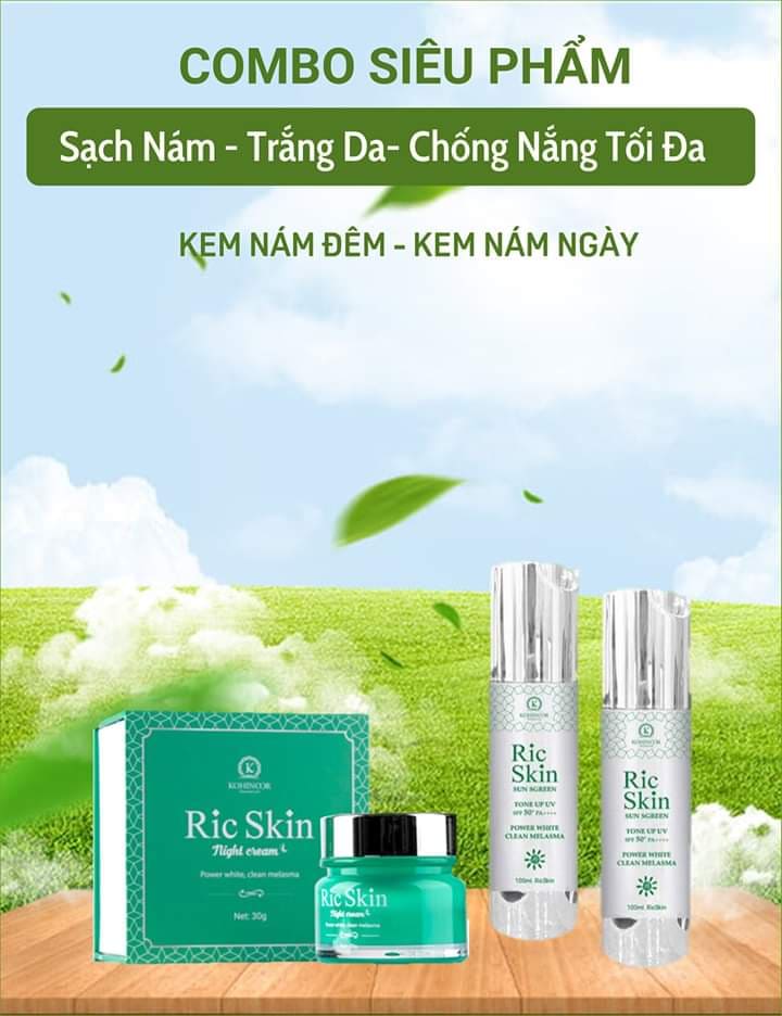 [Chính hãng] COMBO RIC SKIN KEM NÁM ĐÊM, KEM NÁM NGÀY