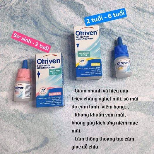 Nhỏ mũi Otriven nội địa Đức cho bé sơ sinh giúp nhanh hết ngạt mũi sổ mũi