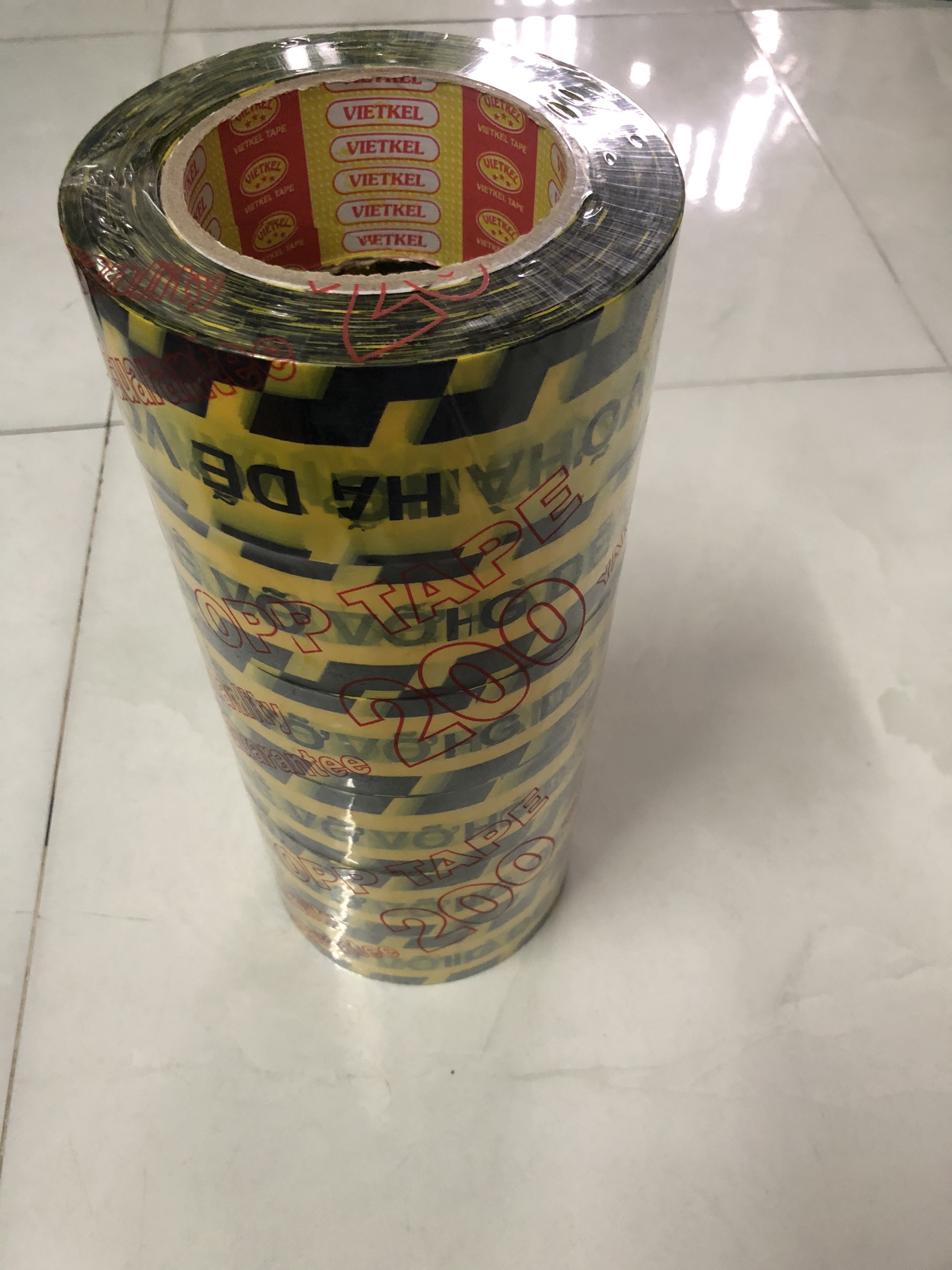 Cây Băng Keo in logo Hàng Dễ Vỡ 6 cuộn loại 200 yard 2 ký