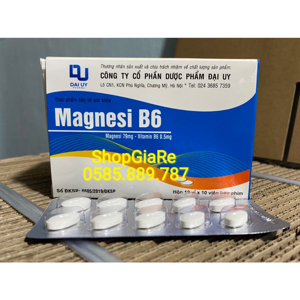 Magnesi B6 bổ sung vitamin B6 và Magnesi 100viên